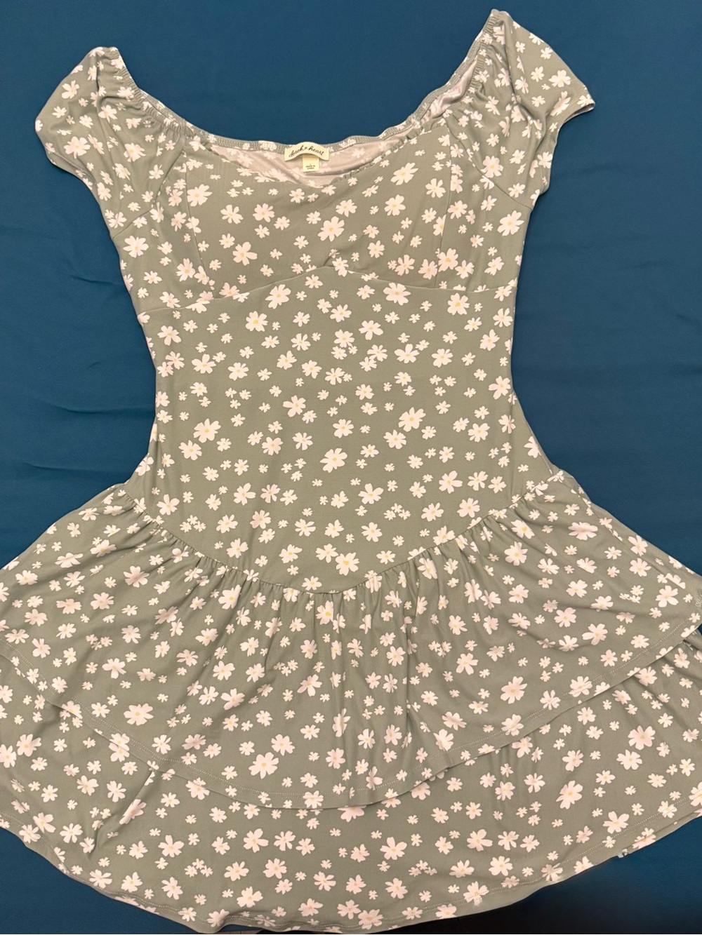 Derek Heart Sage Green Floral Skater Dress